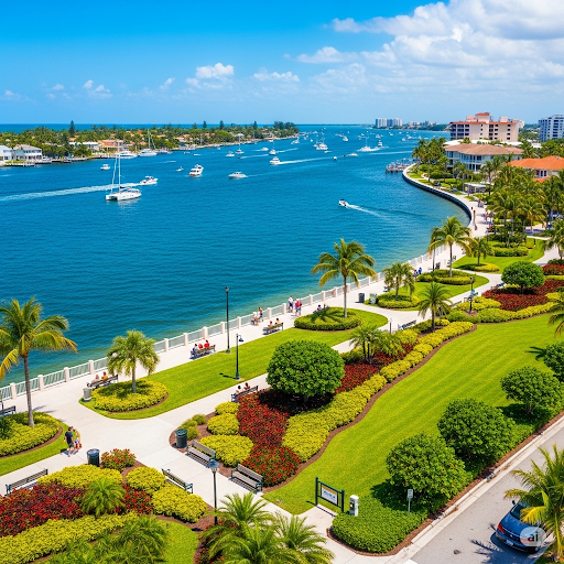Bryant Park In Lake Worth Beach Overlooking The Intracoastal Waterway